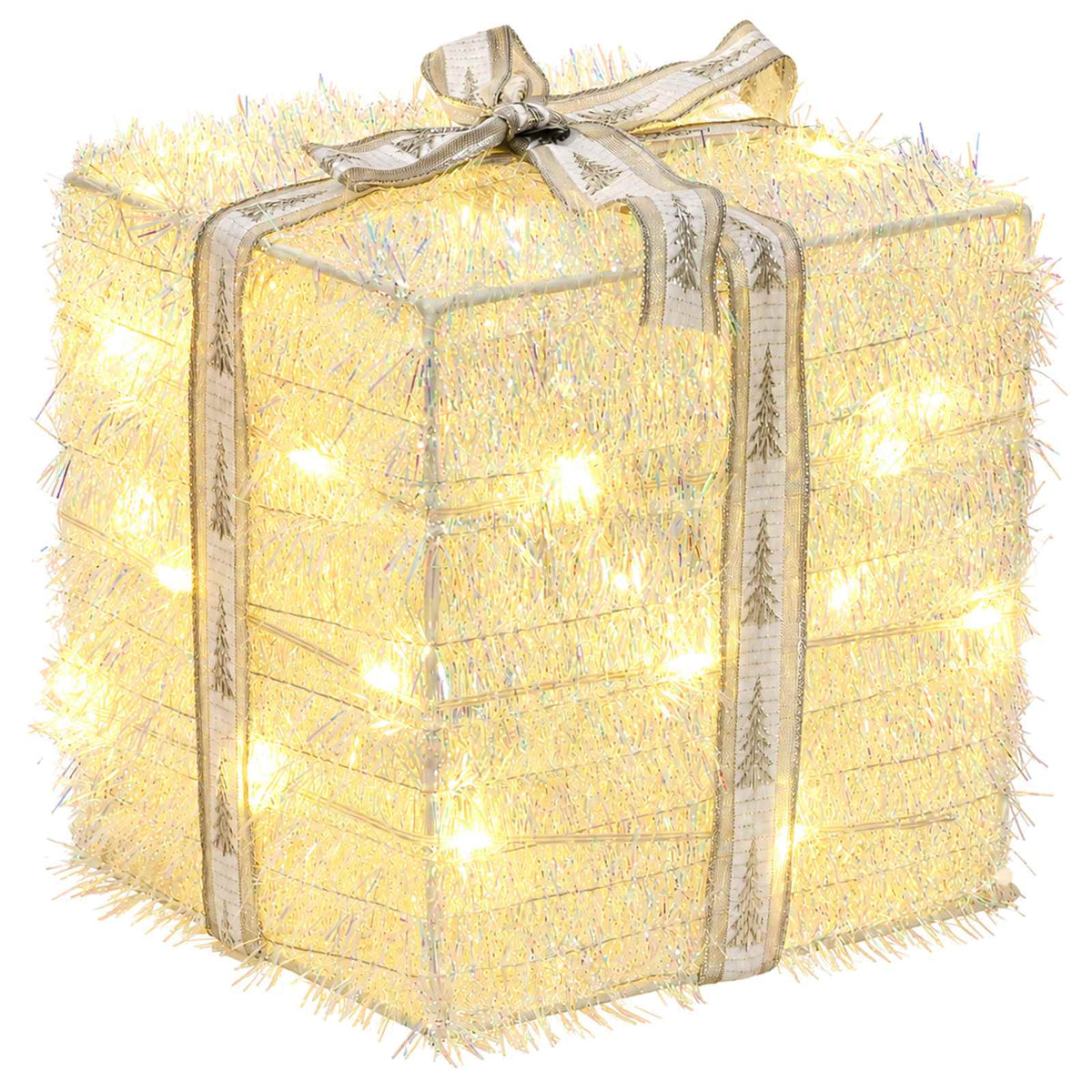 Lighted Christmas Gift Box 3 pcs 64 LEDs Warm White