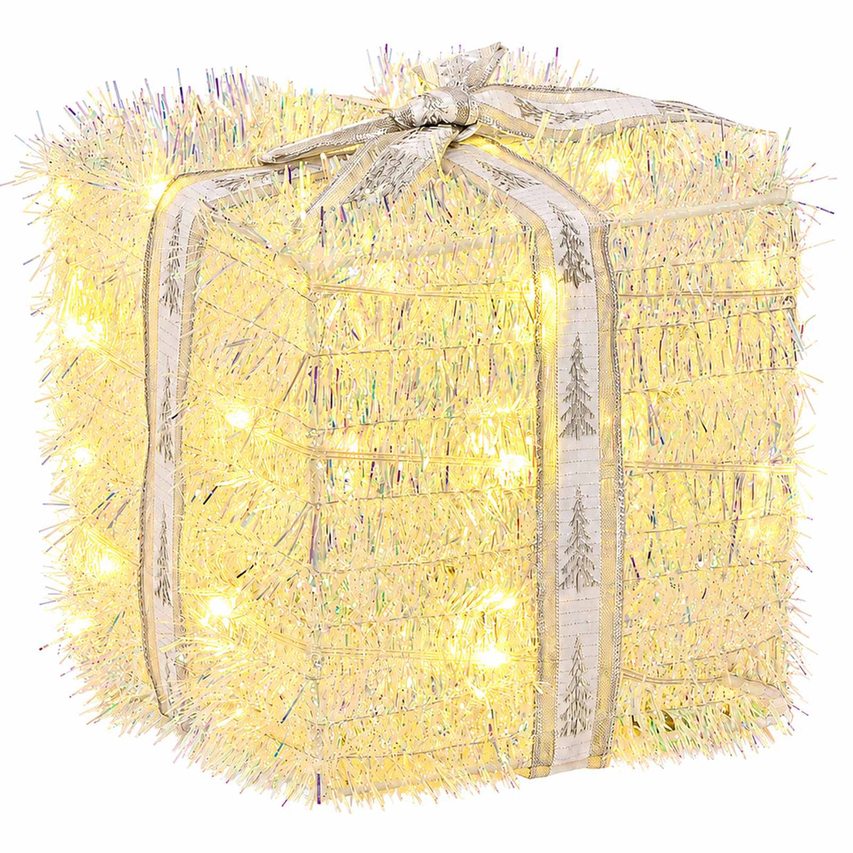 Lighted Christmas Gift Box 3 pcs 64 LEDs Warm White