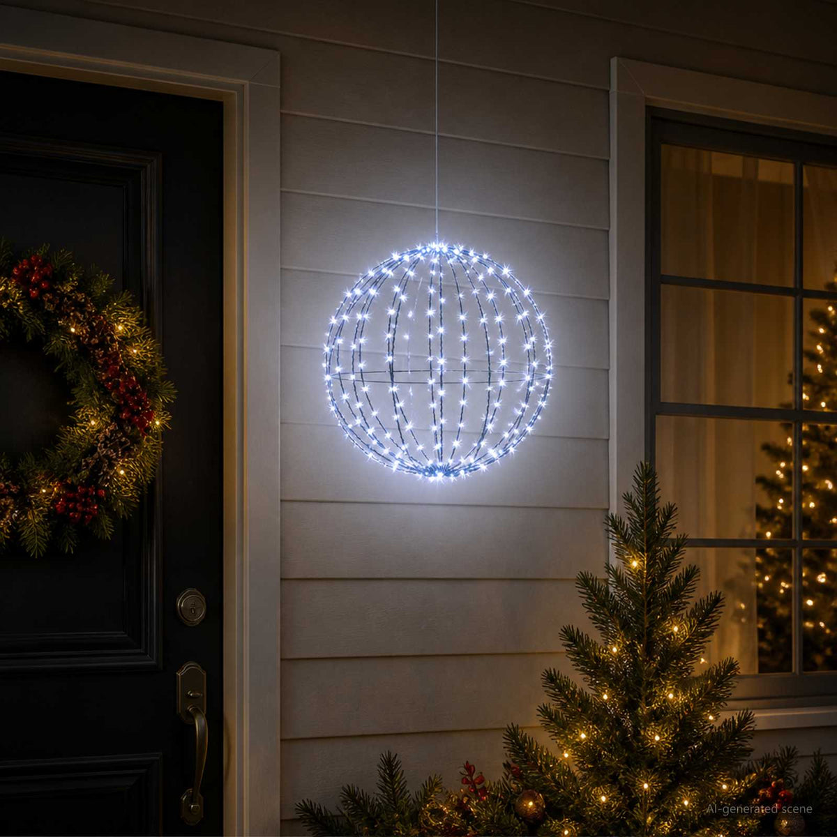 Christmas Finial Light 96 LEDs Blue Diameter 30 x 32 cm