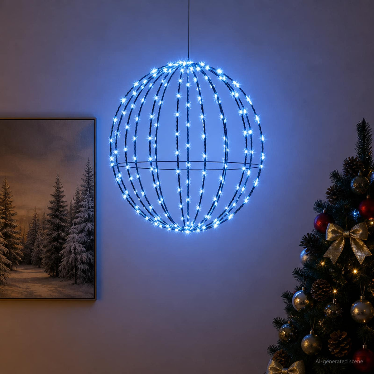Christmas Finial Light 120 LEDs Blue Diameter 40 x 42 cm