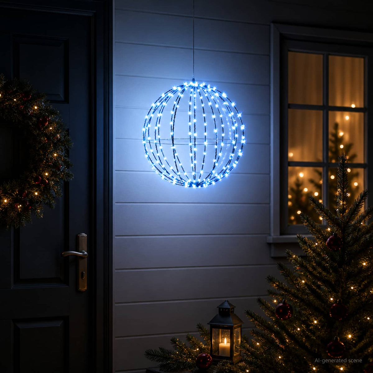 Christmas Finial Light 120 LEDs Blue Diameter 40 x 42 cm