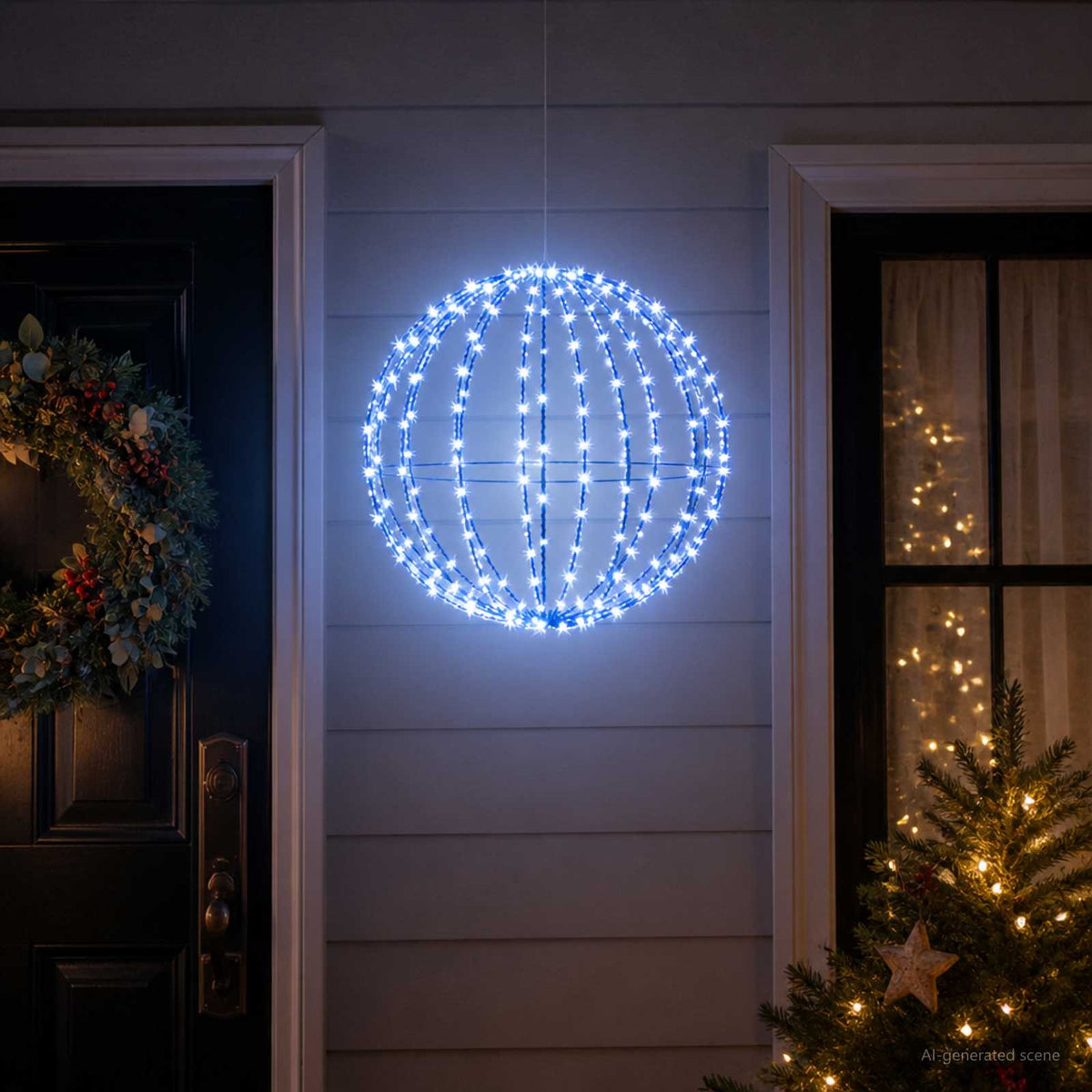 Christmas Finial Light 192 LEDs Blue Diameter 60 x 63 cm