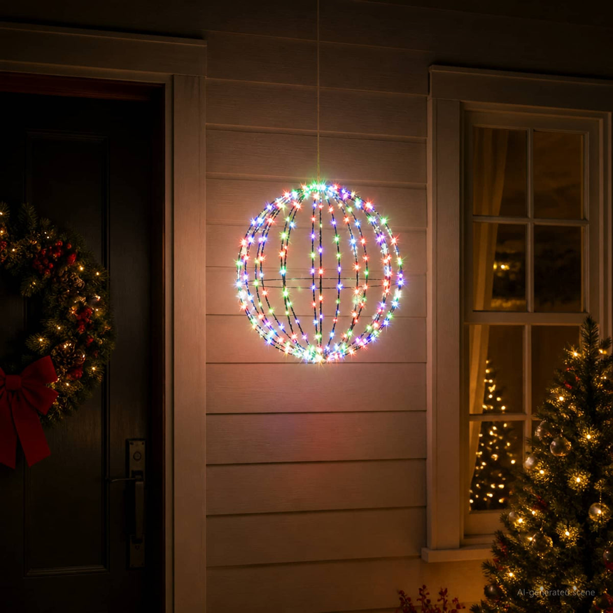 Christmas Finial Light 96 LEDs Multicolour Diameter 30 x 32 cm