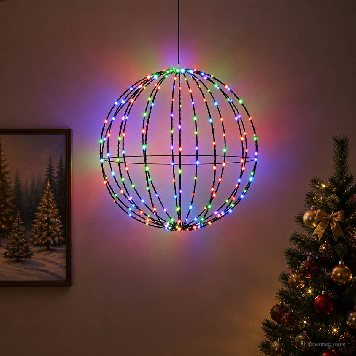 Christmas Finial Light 120 LEDs Multicolour Diameter 40 x 42 cm