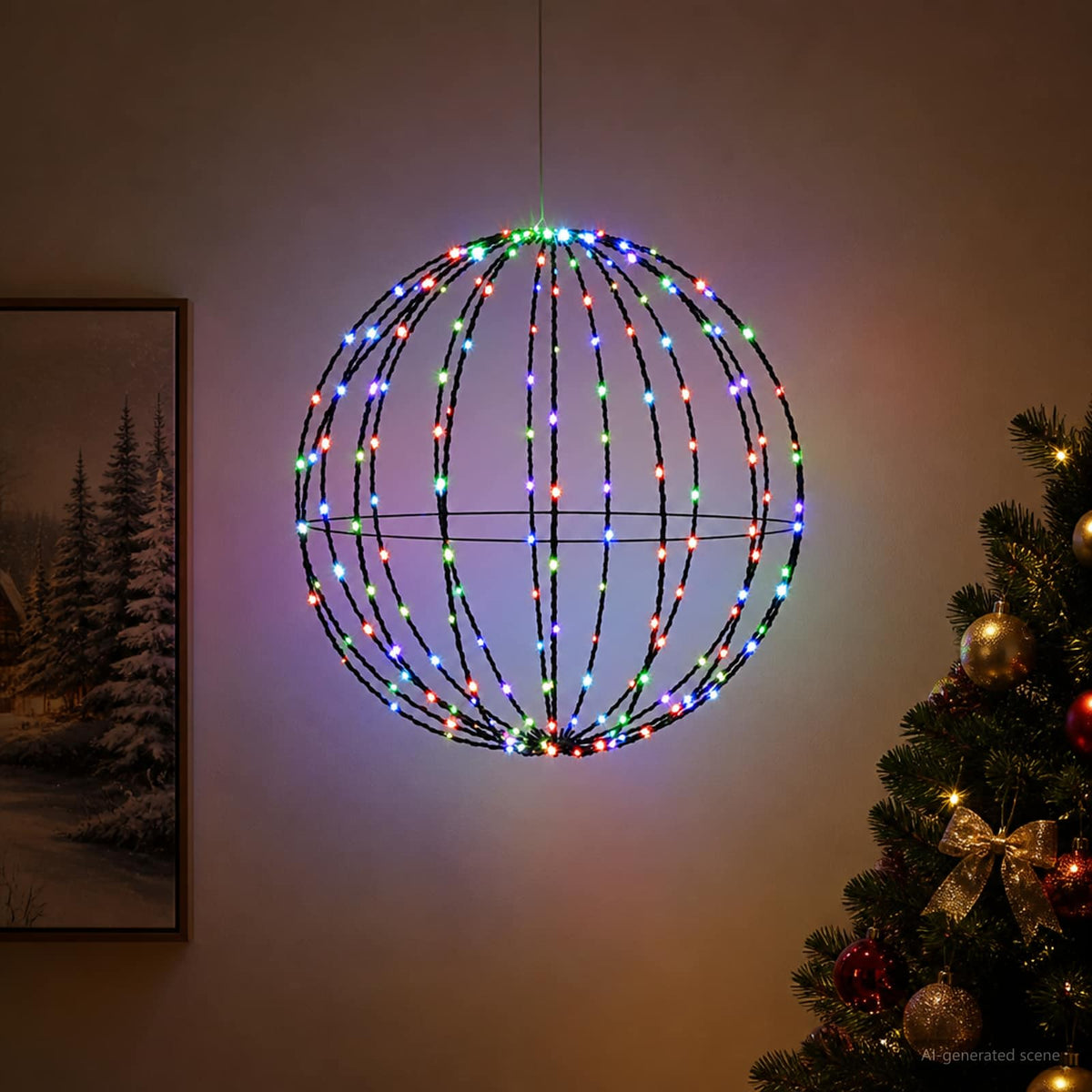 Christmas Finial Light 192 LEDs Multicolour Diameter 60 x 63 cm