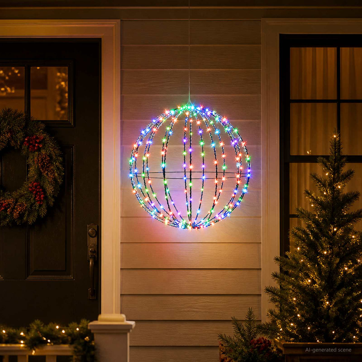 Christmas Finial Light 192 LEDs Multicolour Diameter 60 x 63 cm