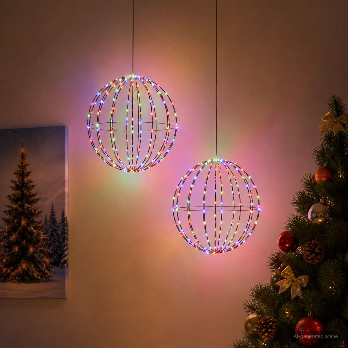 Christmas Finial Light 2 pcs 192 LEDs Multicolour