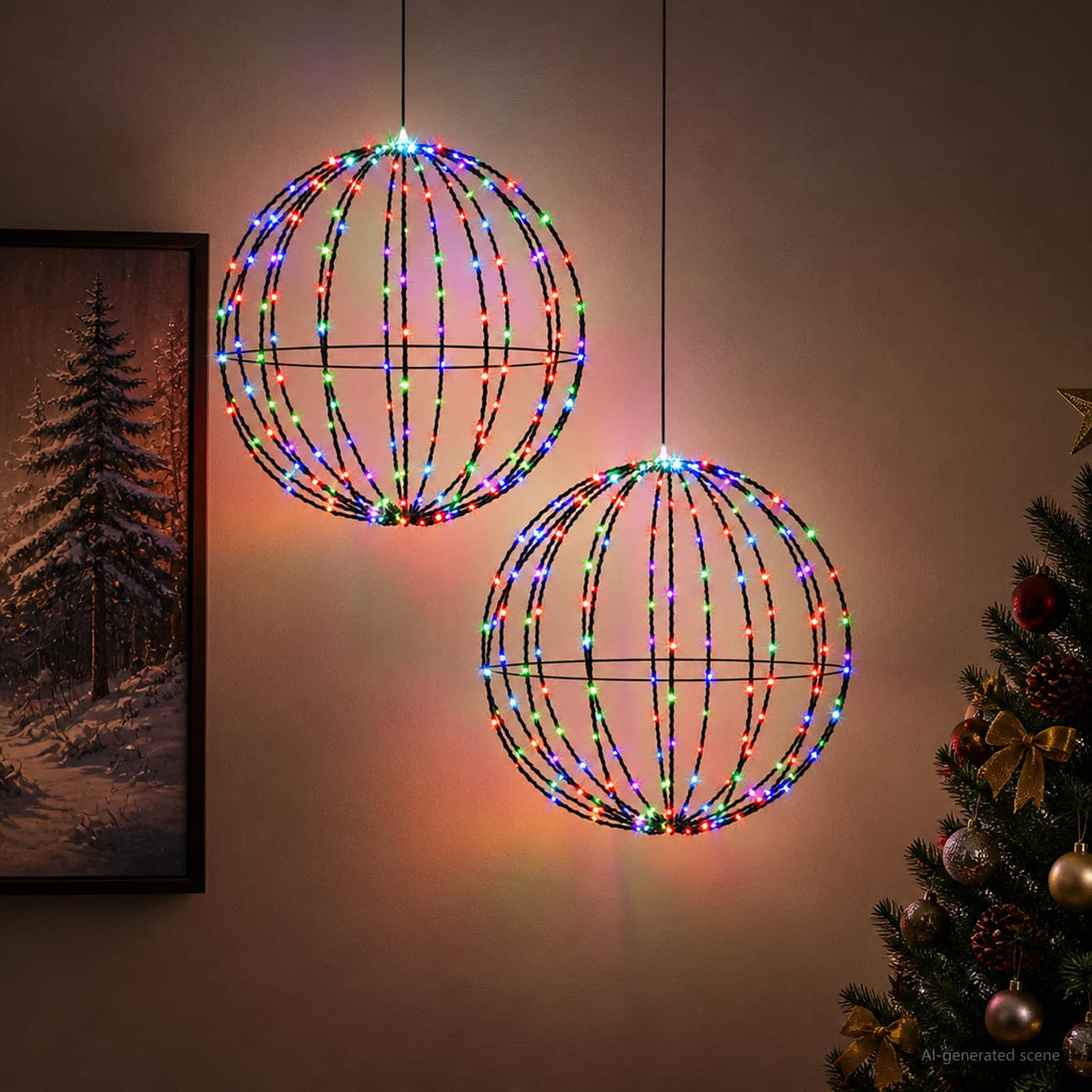 Christmas Finial Light 2 pcs 320 LEDs Multicolour