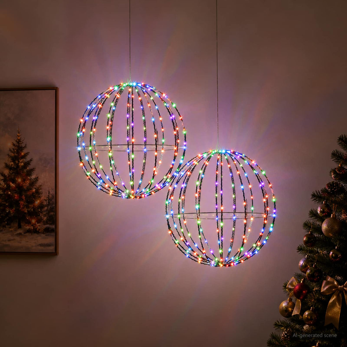 Christmas Finial Light 2 pcs 384 LEDs Multicolour
