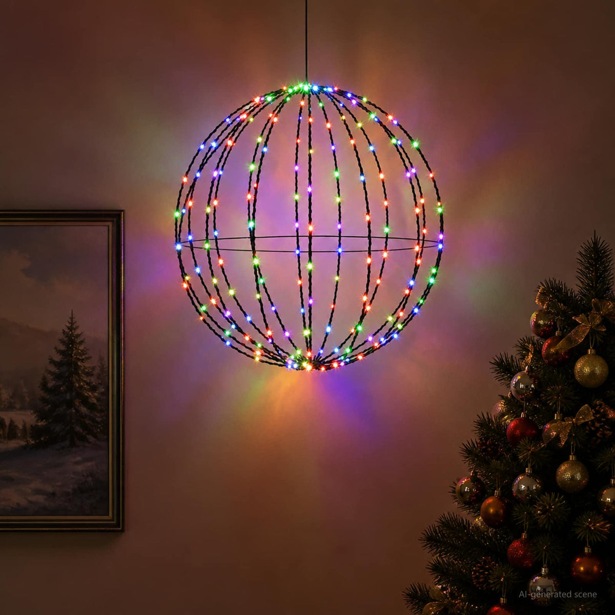 Christmas Finial Light 120 LEDs RGB Diameter 40 x 42 cm