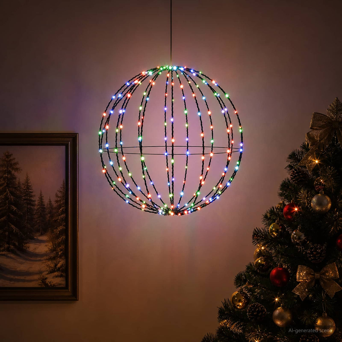 Christmas Finial Light 192 LEDs RGB Diameter 60 x 63 cm