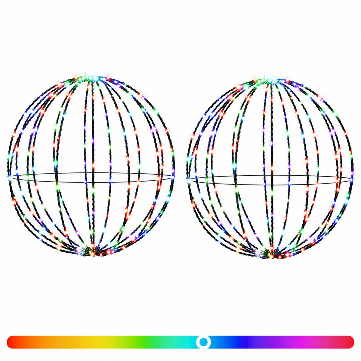 Christmas Finial Light 2 pcs 192 LEDs RGB Diameter 30 x 32 cm