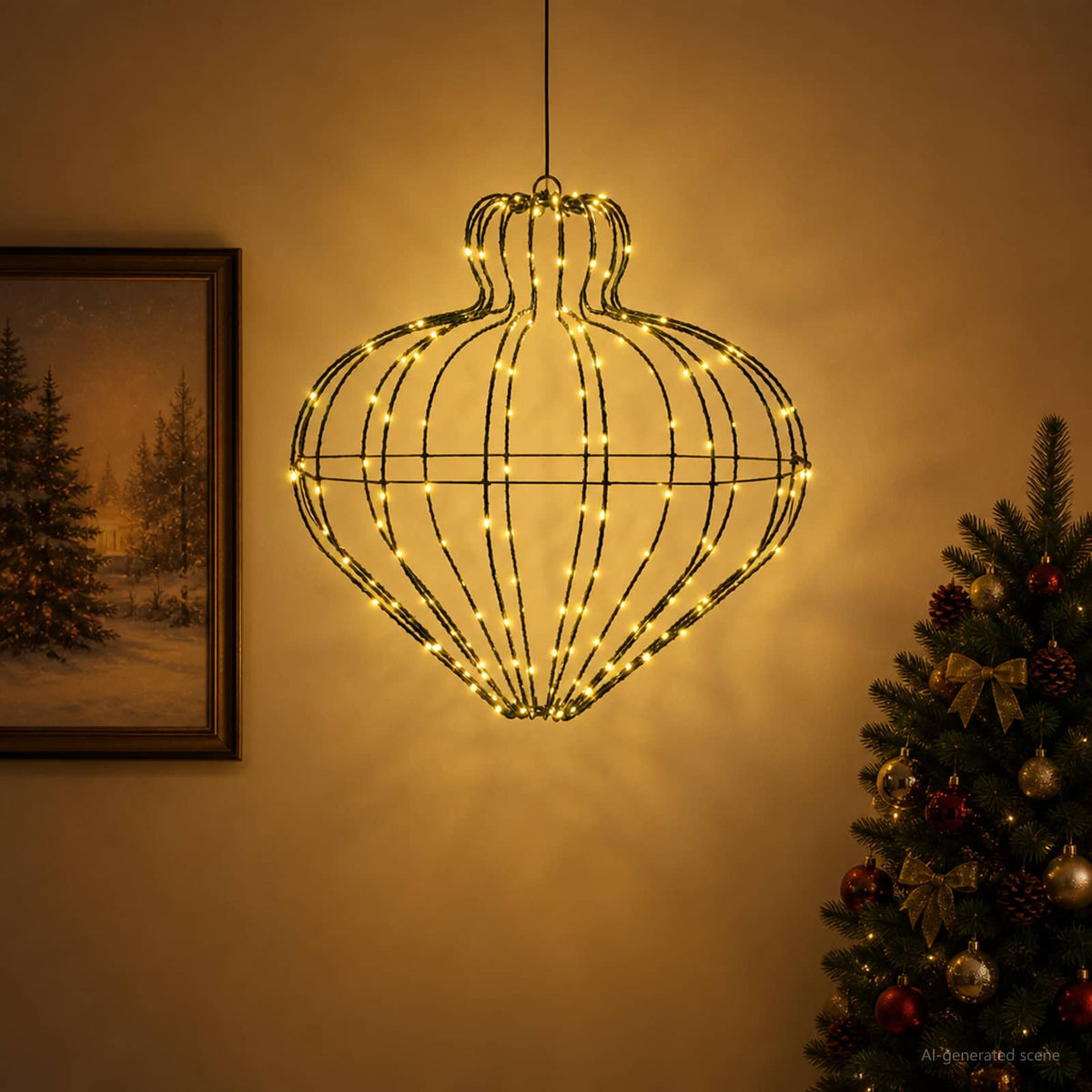 Christmas Finial Light 192 LEDs Warm White Dia. 40 x 40 cm