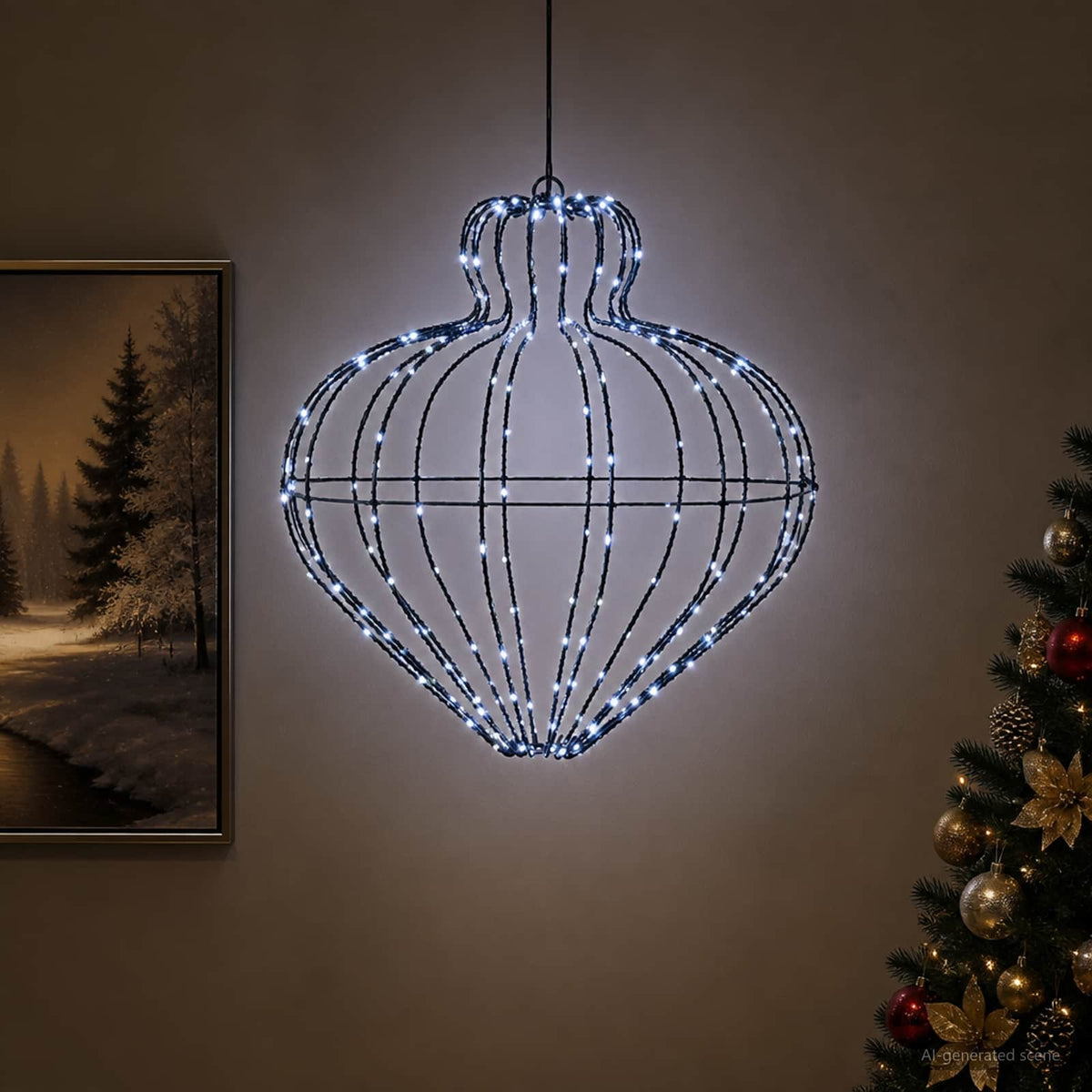 Christmas Finial Light 192 LEDs Cold White Dia. 40 x 40 cm