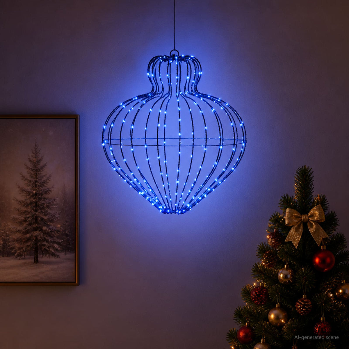 Christmas Finial Light 192 LEDs Blue Dia. 40 x 40 cm