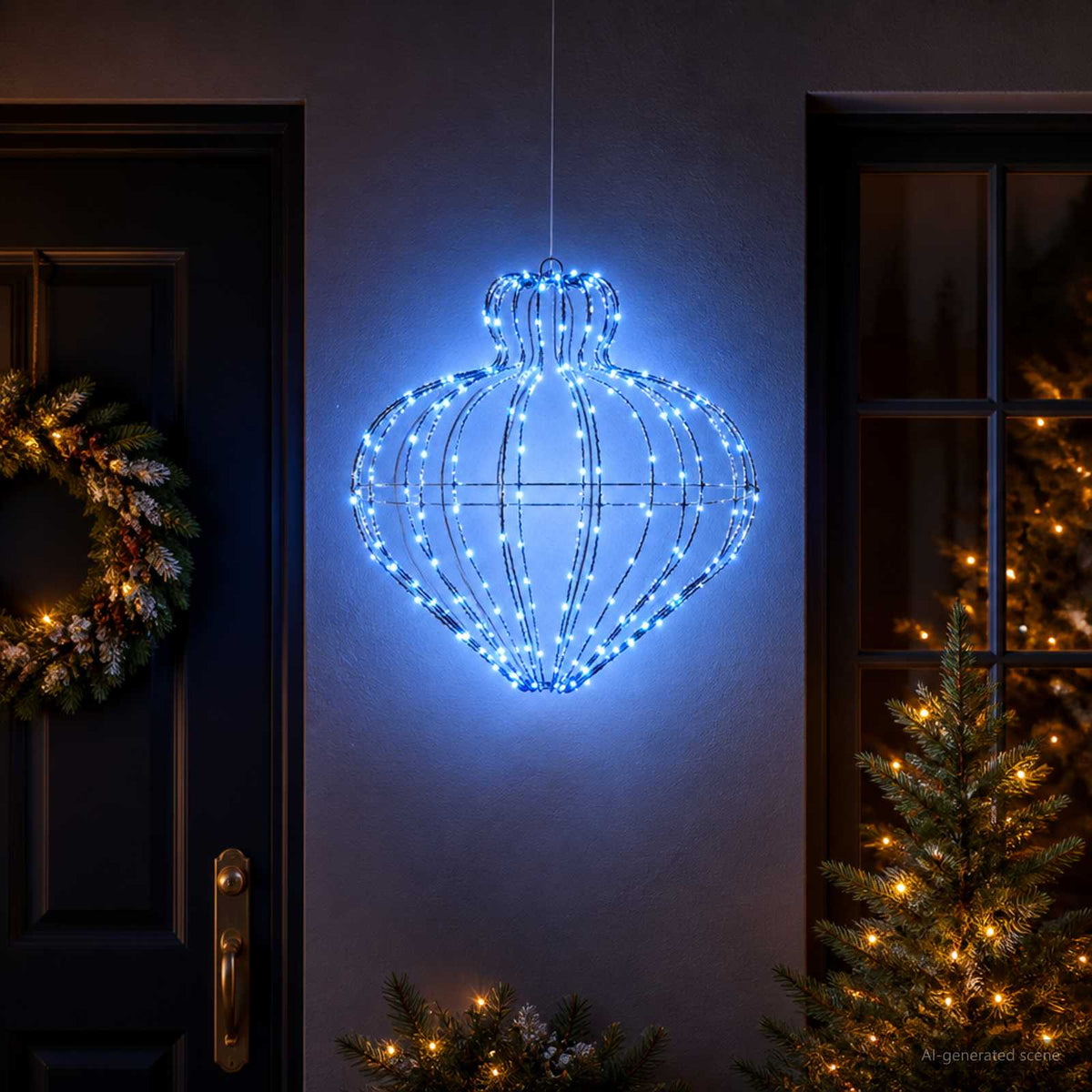 Christmas Finial Light 192 LEDs Blue Dia. 40 x 40 cm