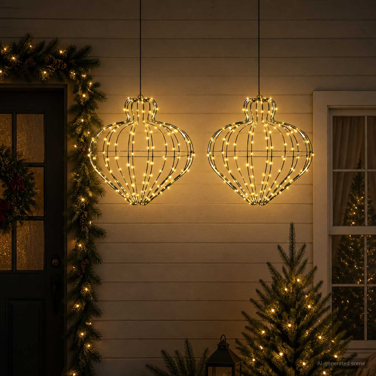 Christmas Finial Light 2 pcs 384 LEDs Warm White