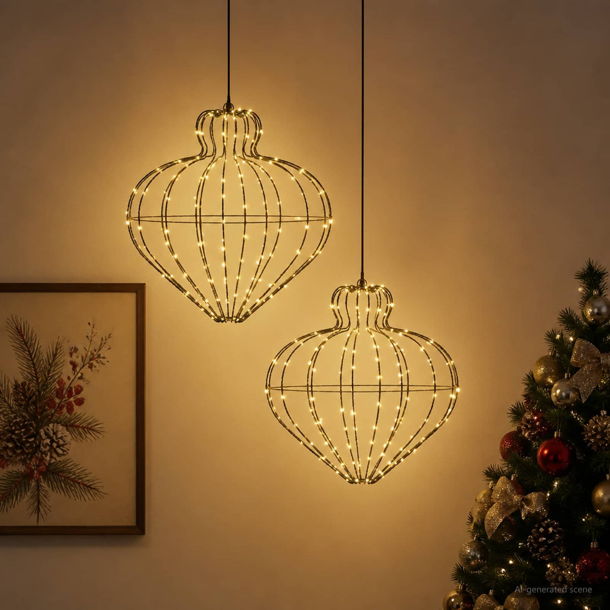 Christmas Finial Light 2 pcs 384 LEDs Warm White