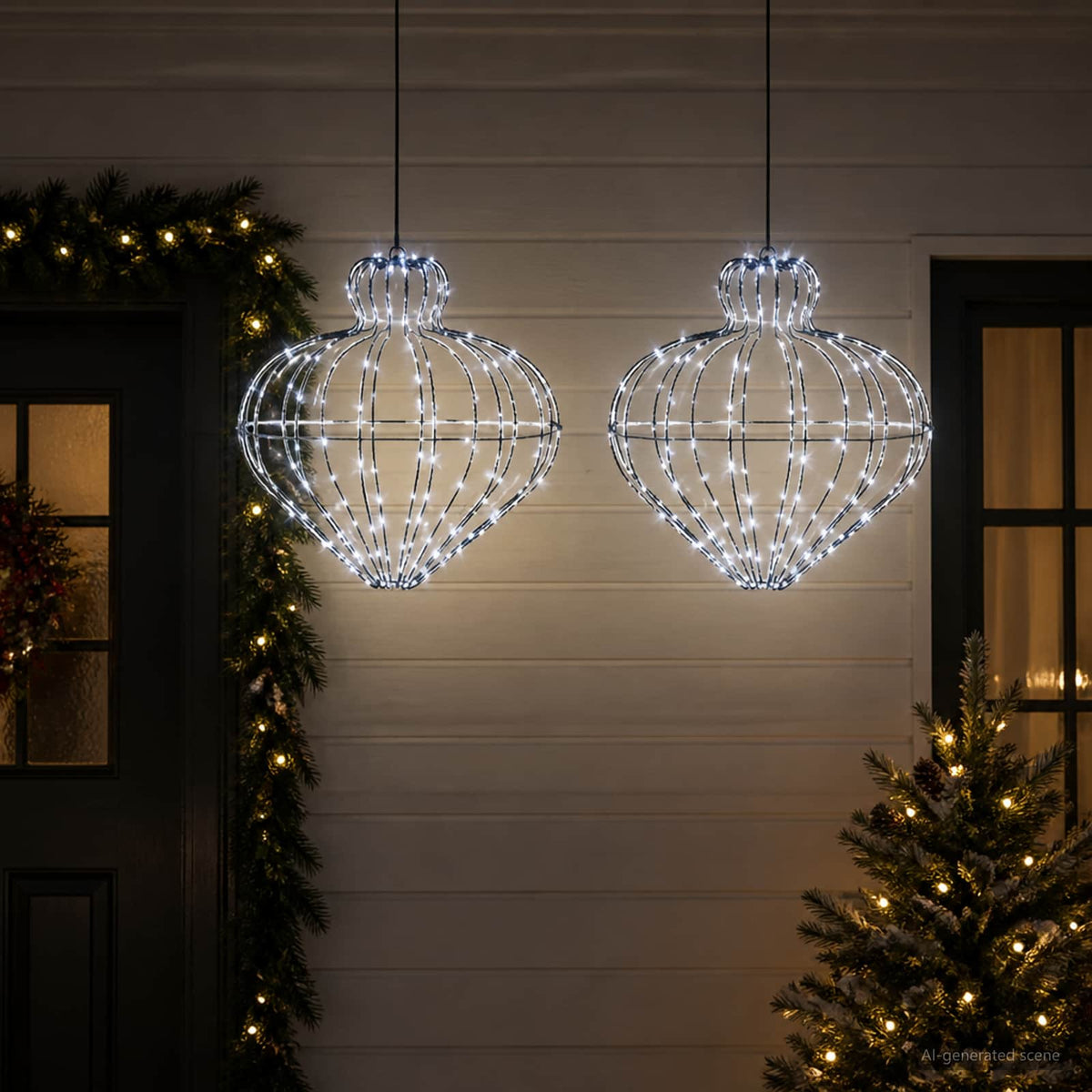 Christmas Finial Light 2 pcs 384 LEDs Cold White