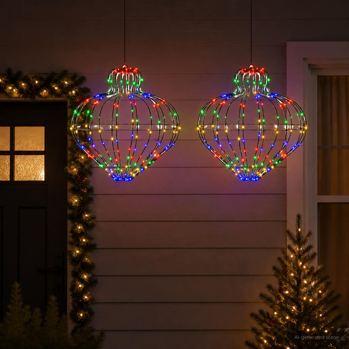 Christmas Finial Light 2 pcs 384 LEDs Multicolour