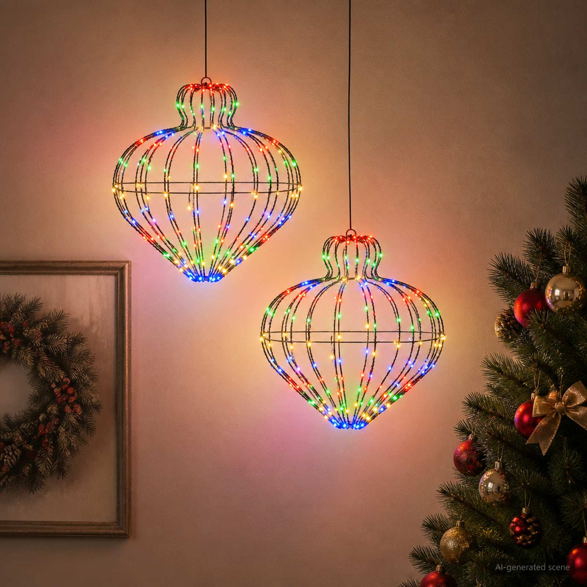Christmas Finial Light 2 pcs 384 LEDs Multicolour