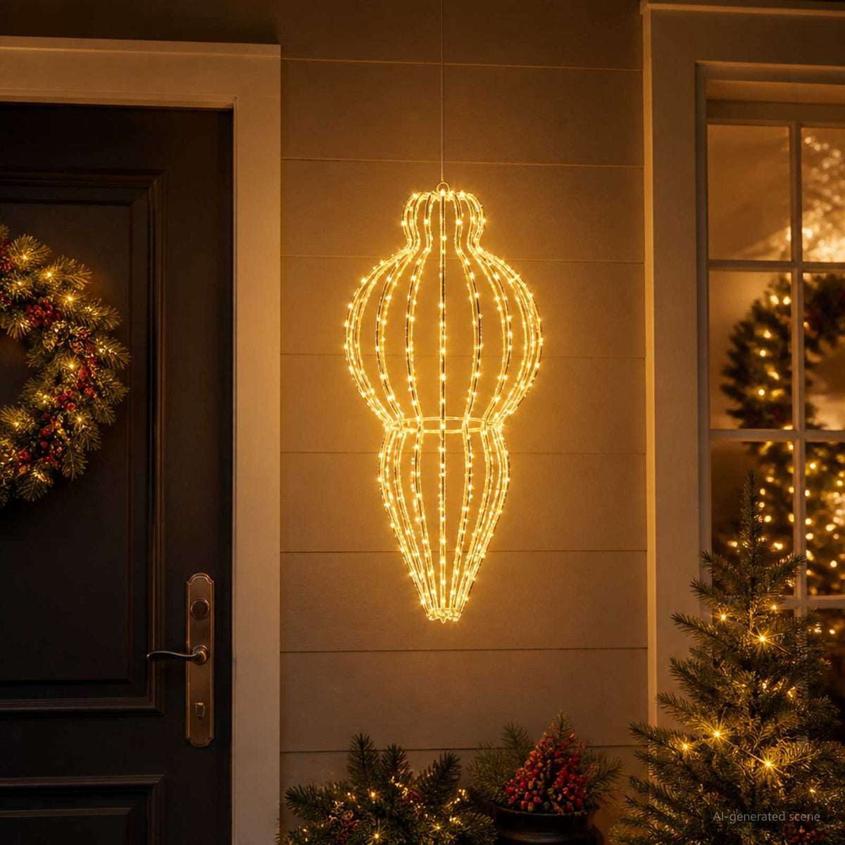 Christmas Finial Light 320 LEDs Warm White Dia. 40 x 75 cm
