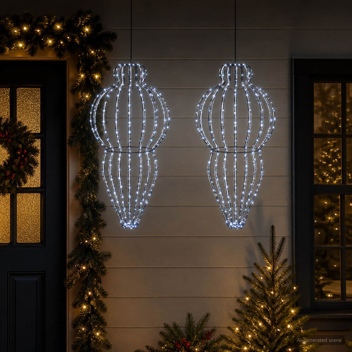 Christmas Finial Light 2 pcs 640 LEDs Cold White