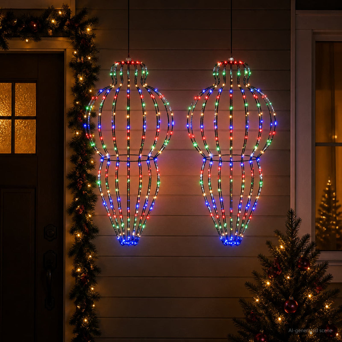 Christmas Finial Light 2 pcs 640 LEDs Multicolour