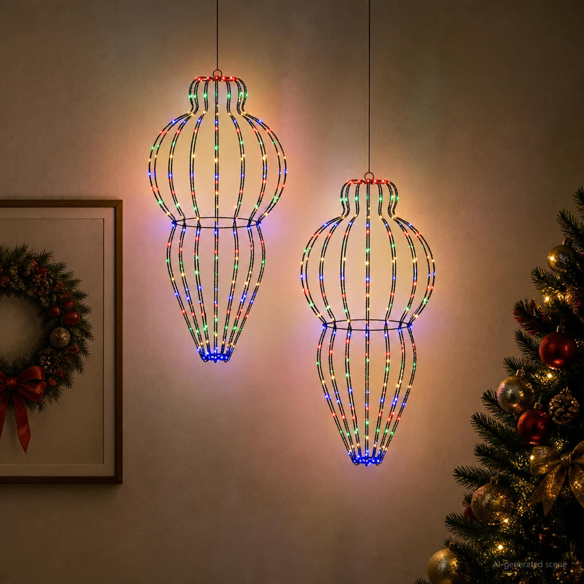 Christmas Finial Light 2 pcs 640 LEDs Multicolour