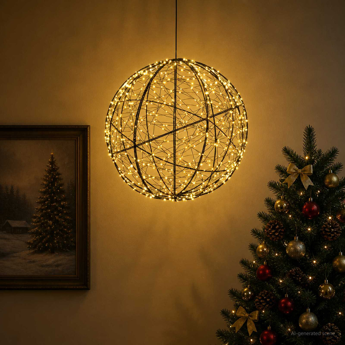Christmas Finial Light 500 LEDs Warm White Diameter 40 x 42 cm