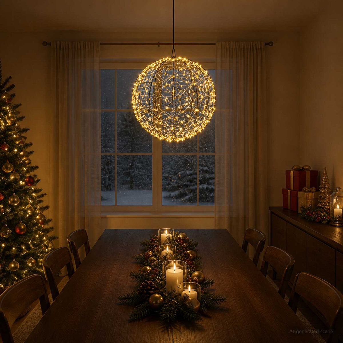 Christmas Finial Light 750 LEDs Warm White Diameter 50 x 52 cm