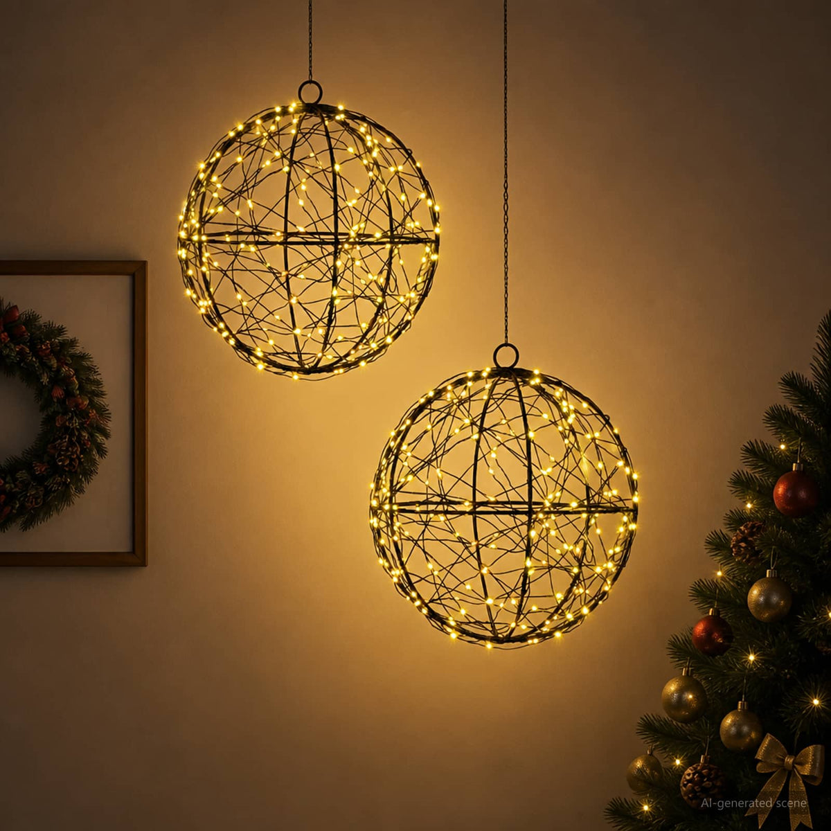 Christmas Finial Light 2 pcs 400 LEDs Warm White