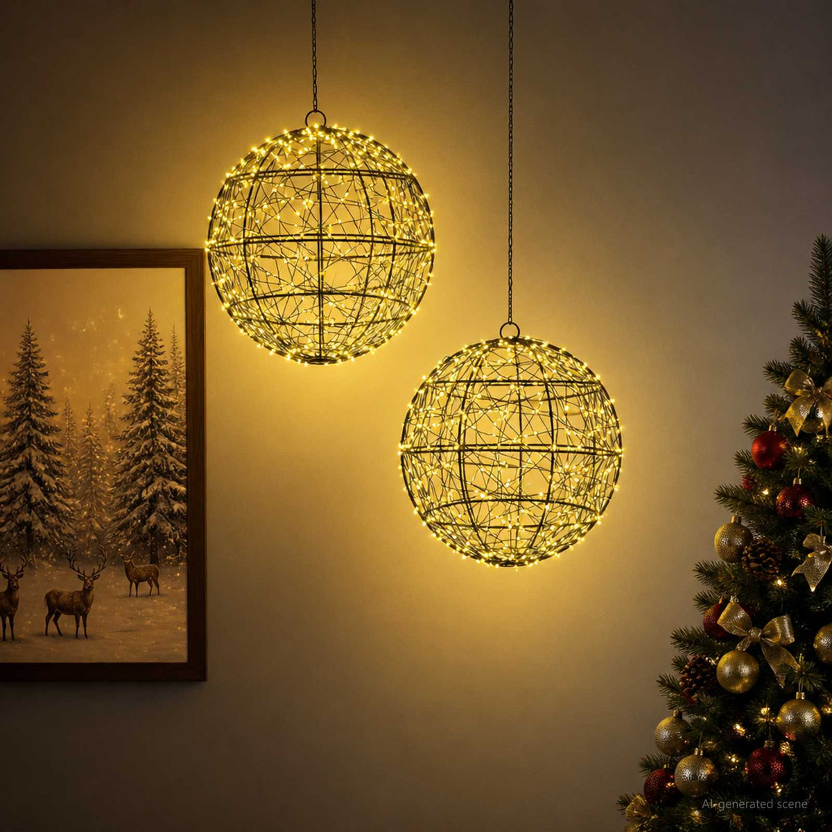 Christmas Finial Light 2 pcs 600 LEDs Warm White
