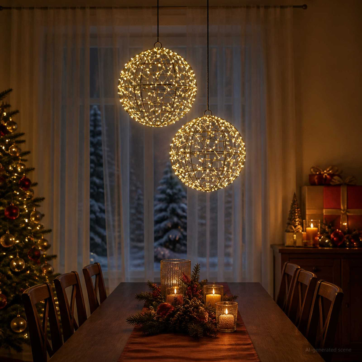 Christmas Finial Light 2 pcs 600 LEDs Warm White