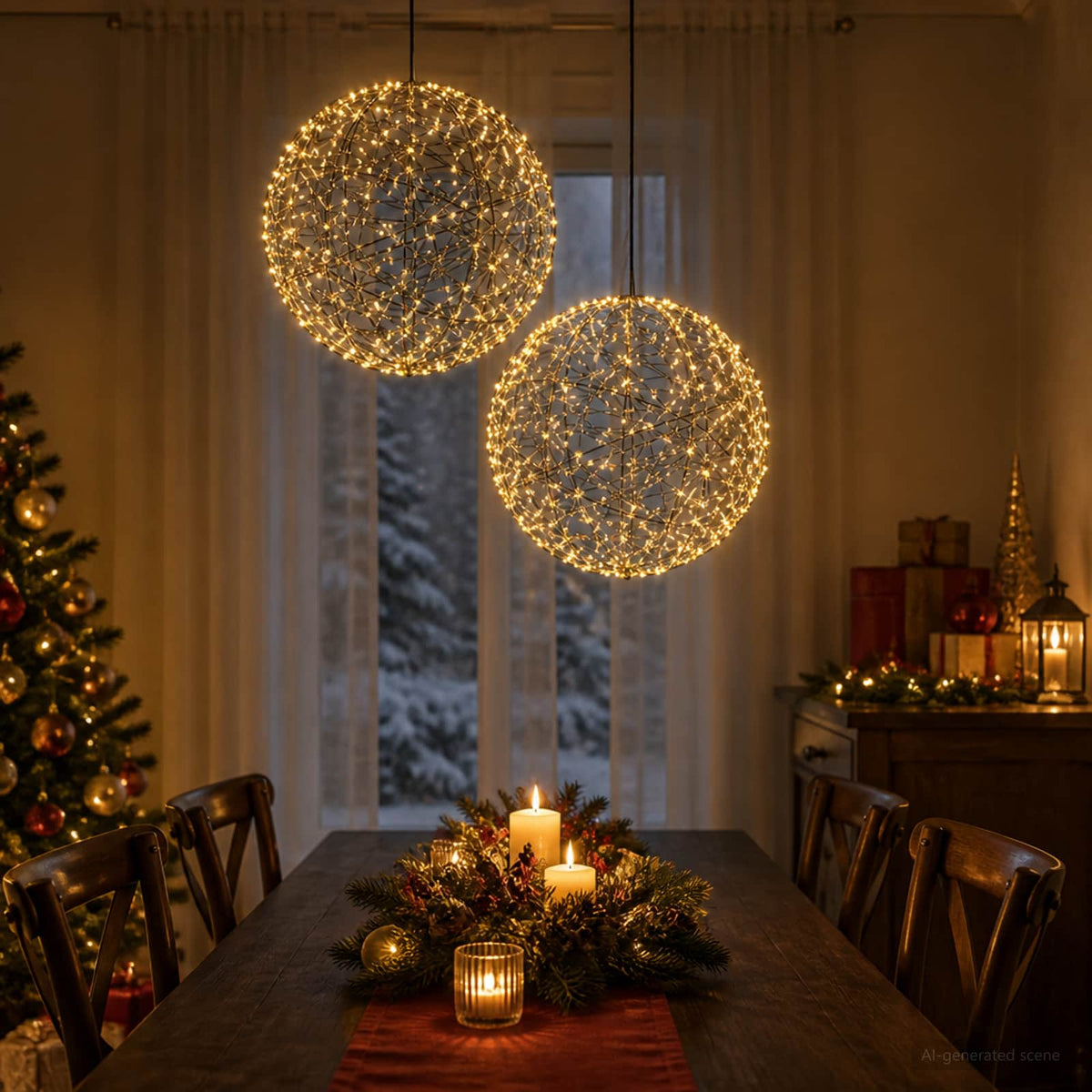 Christmas Finial Light 2 pcs 1000 LEDs Warm White
