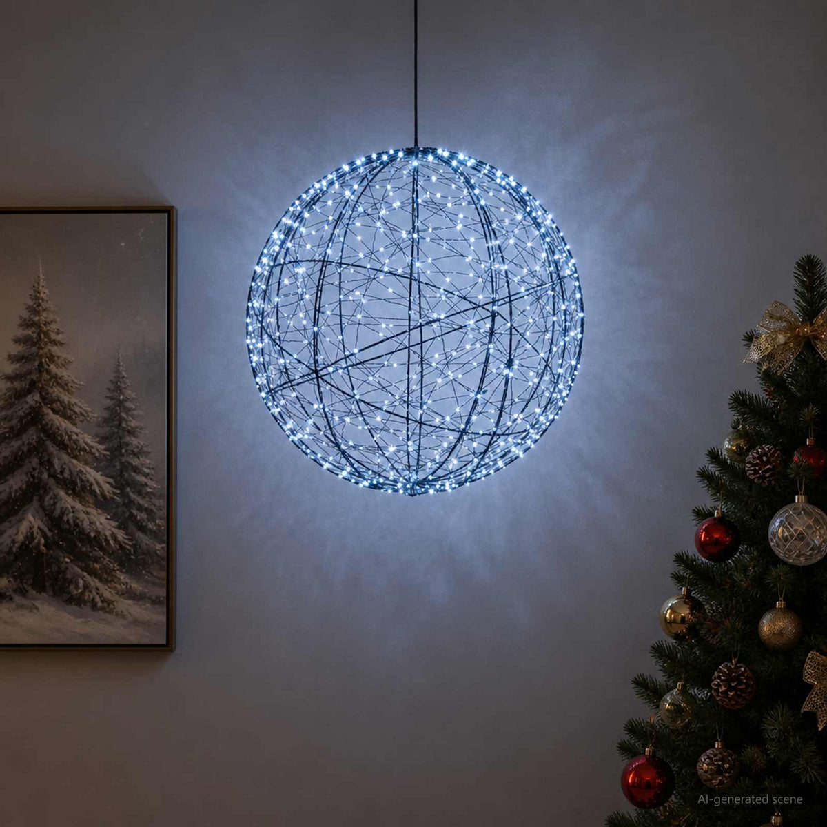 Christmas Finial Light 500 LEDs Cold White Diameter 40 x 42 cm