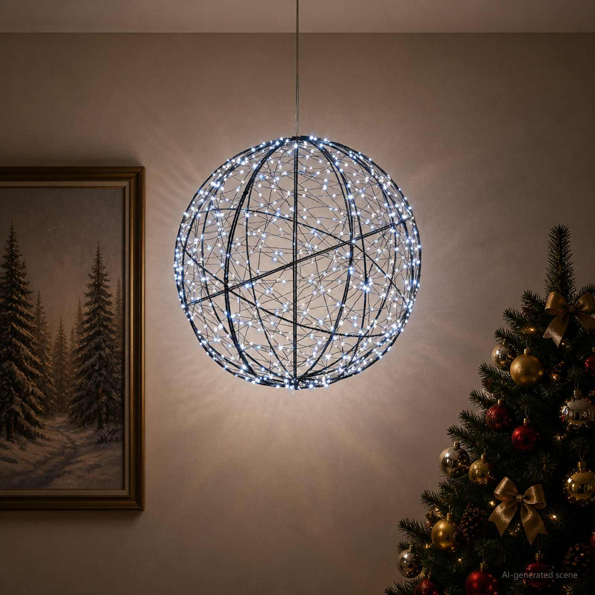 Christmas Finial Light 750 LEDs Cold White Diameter 50 x 52 cm