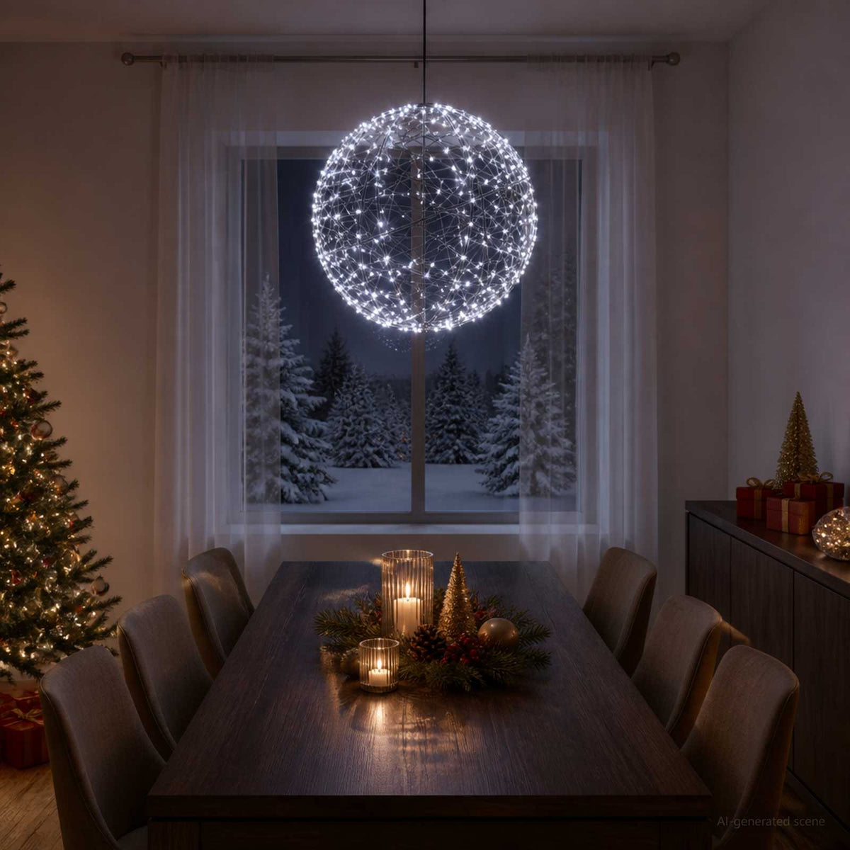Christmas Finial Light 750 LEDs Cold White Diameter 50 x 52 cm