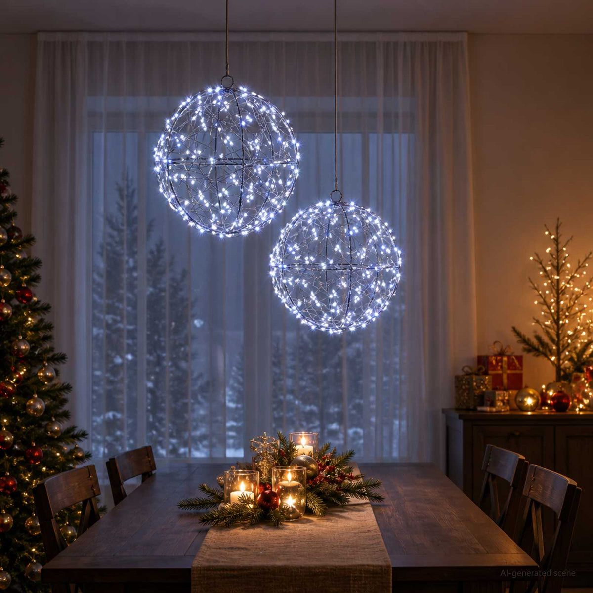 Christmas Finial Light 2 pcs 400 LEDs Cold White