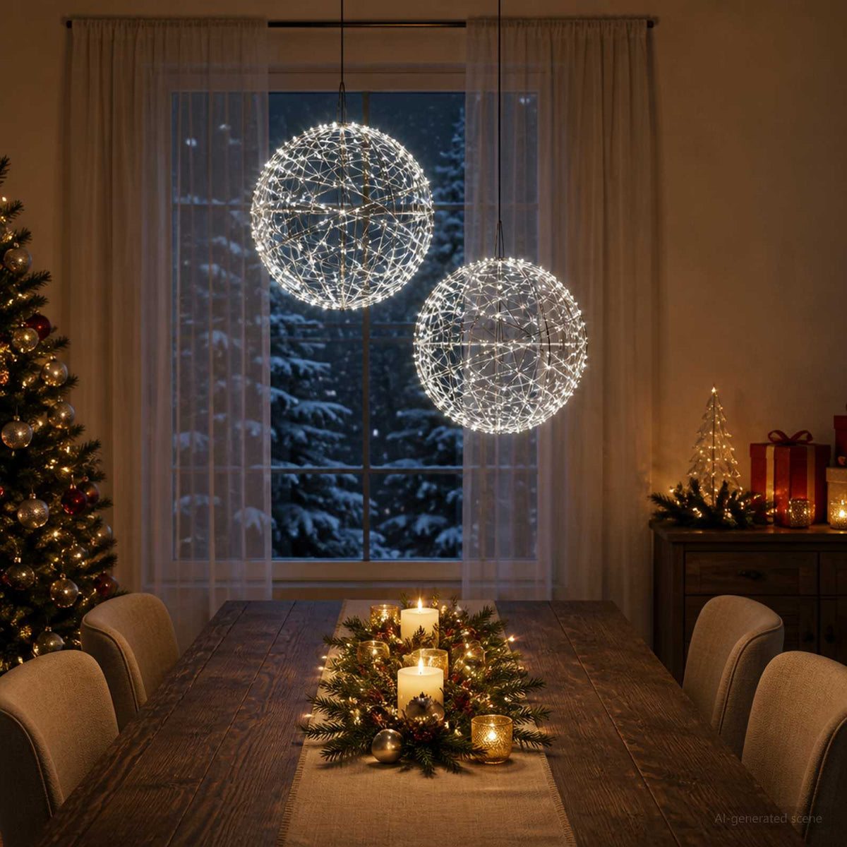 Christmas Finial Light 2 pcs 1000 LEDs Cold White