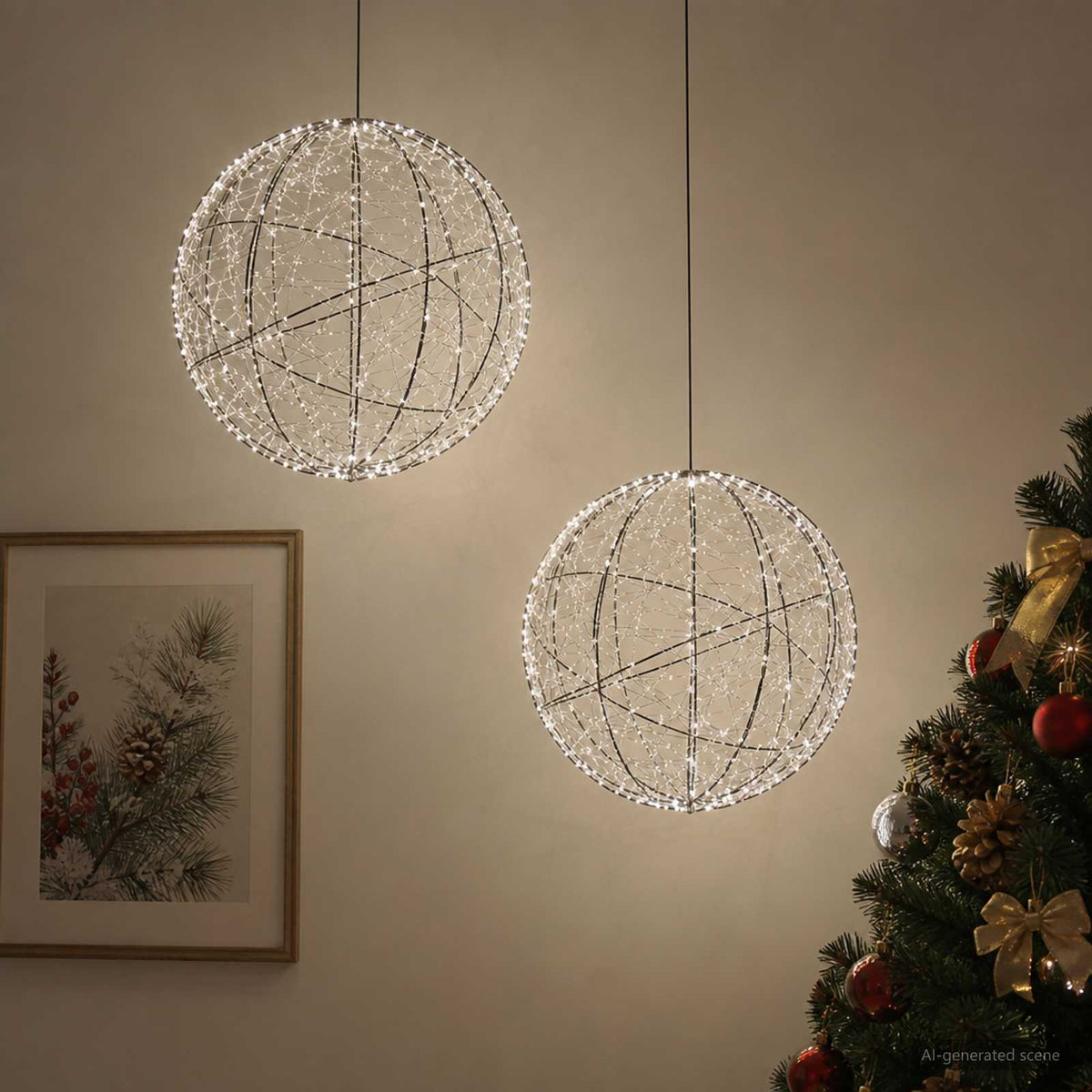 Christmas Finial Light 2 pcs 1000 LEDs Cold White