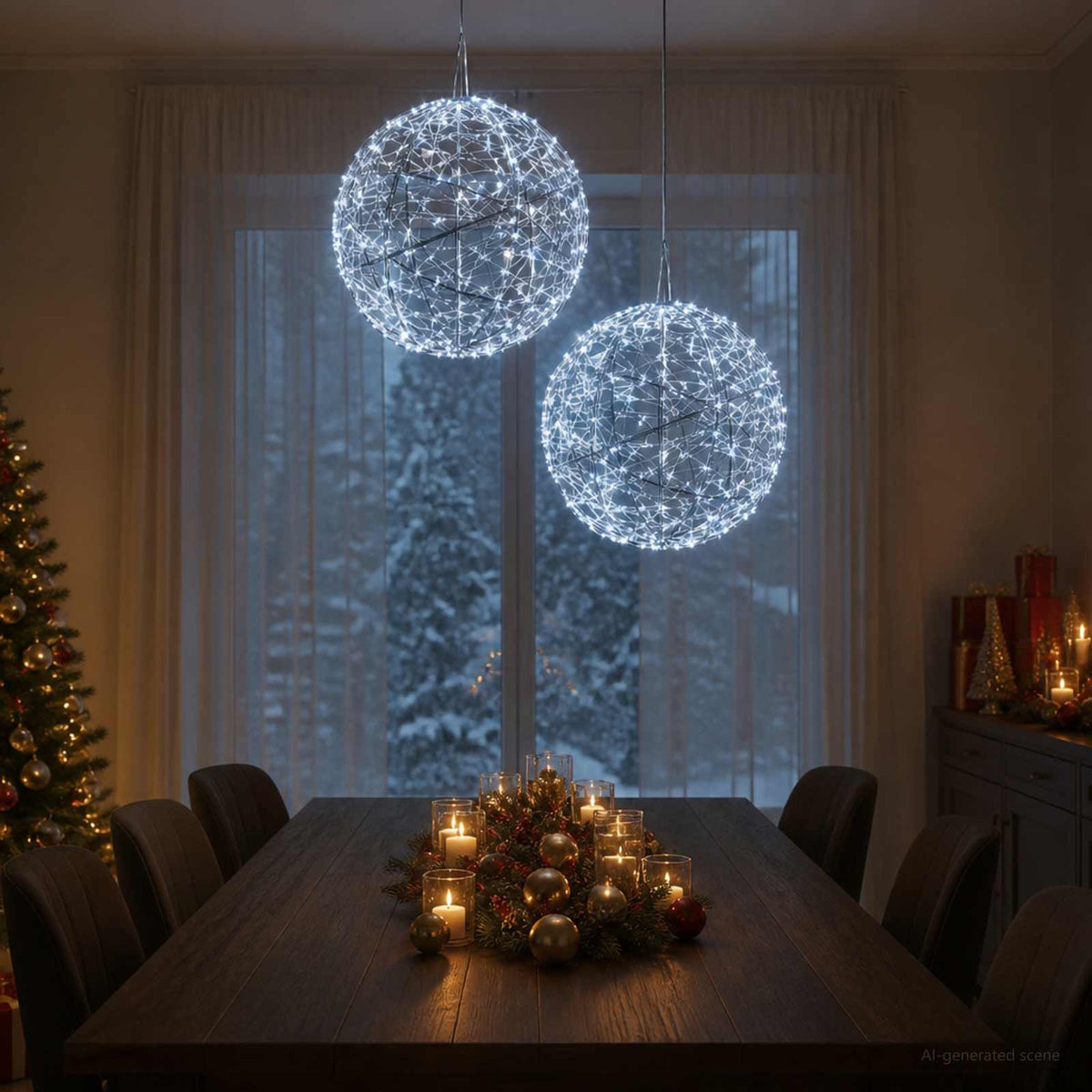Christmas Finial Light 2 pcs 1500 LEDs Cold White
