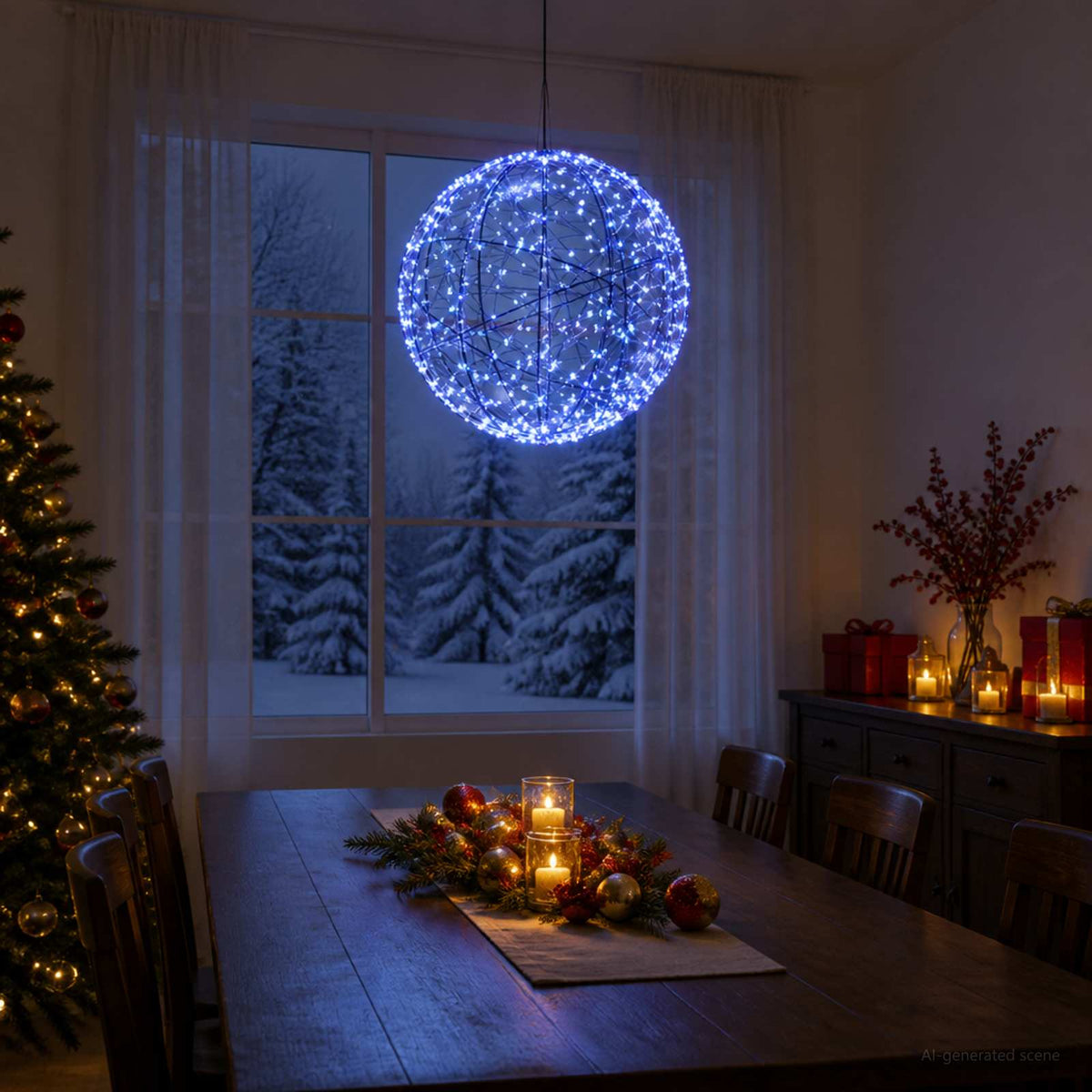 Christmas Finial Light 500 LEDs Blue Diameter 40 x 42 cm