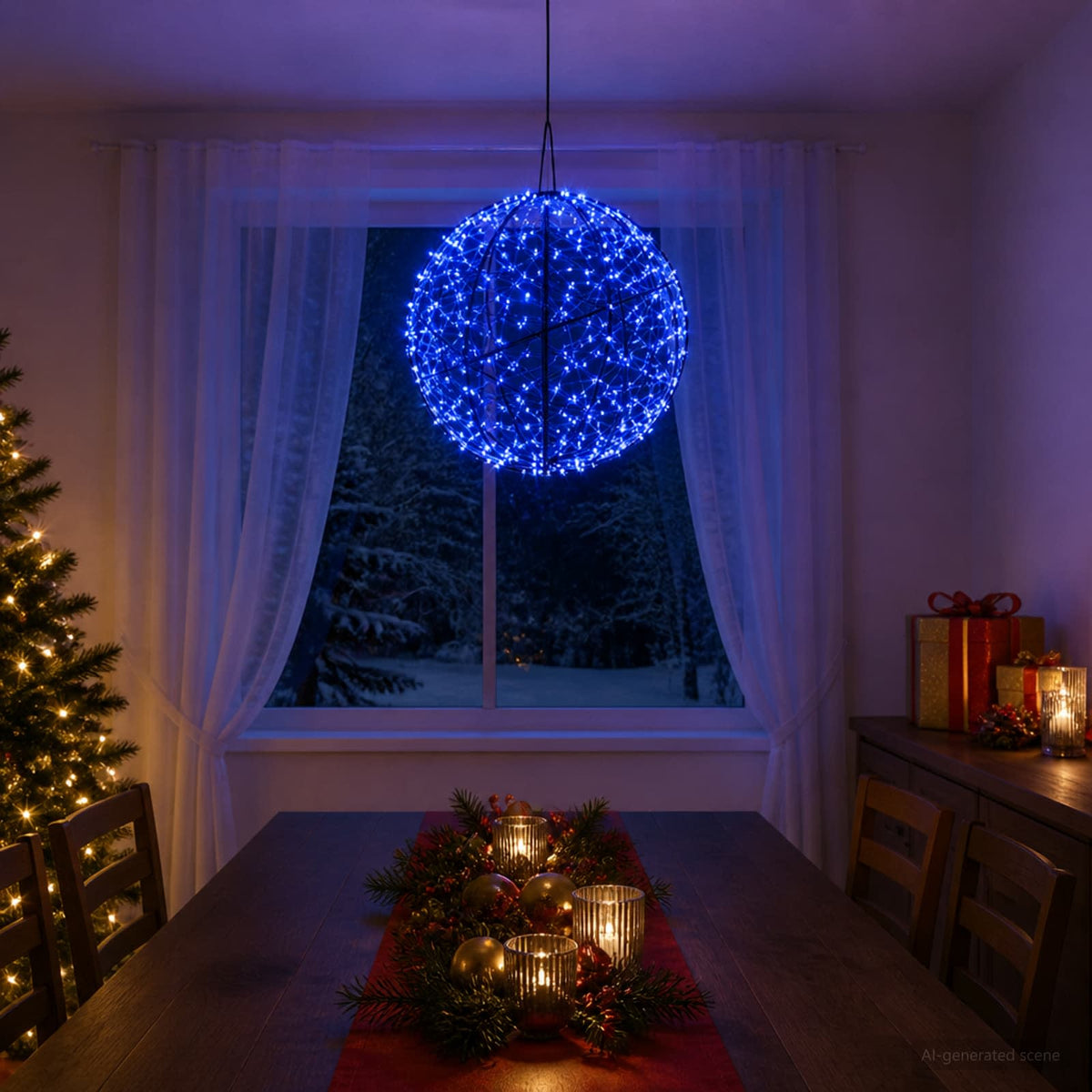 Christmas Finial Light 750 LEDs Blue Diameter 50 x 52 cm