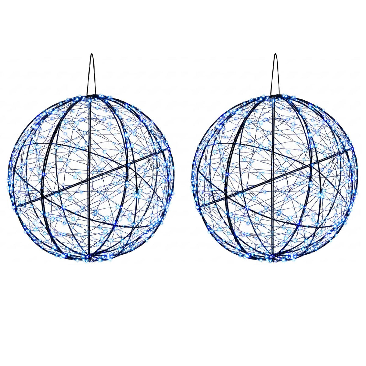 Christmas Finial Light 2 pcs 1500 LEDs Blue Diameter 50 x 52 cm