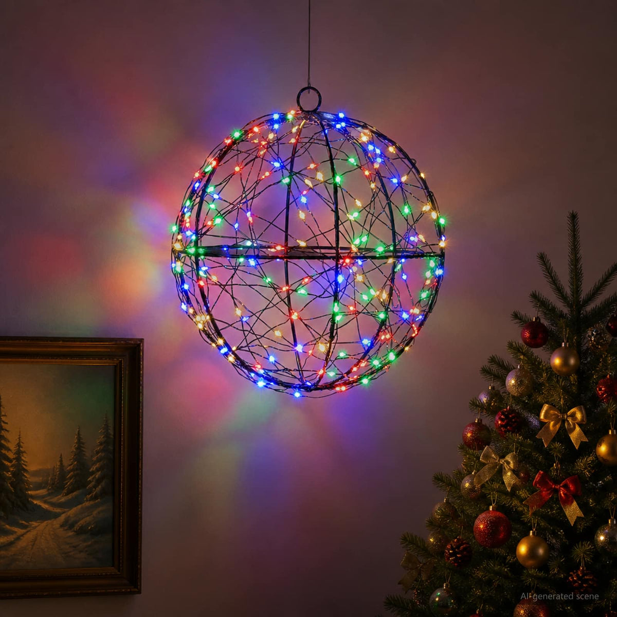 Christmas Finial Light 200 LEDs Multicolour Diameter 20 x 22 cm