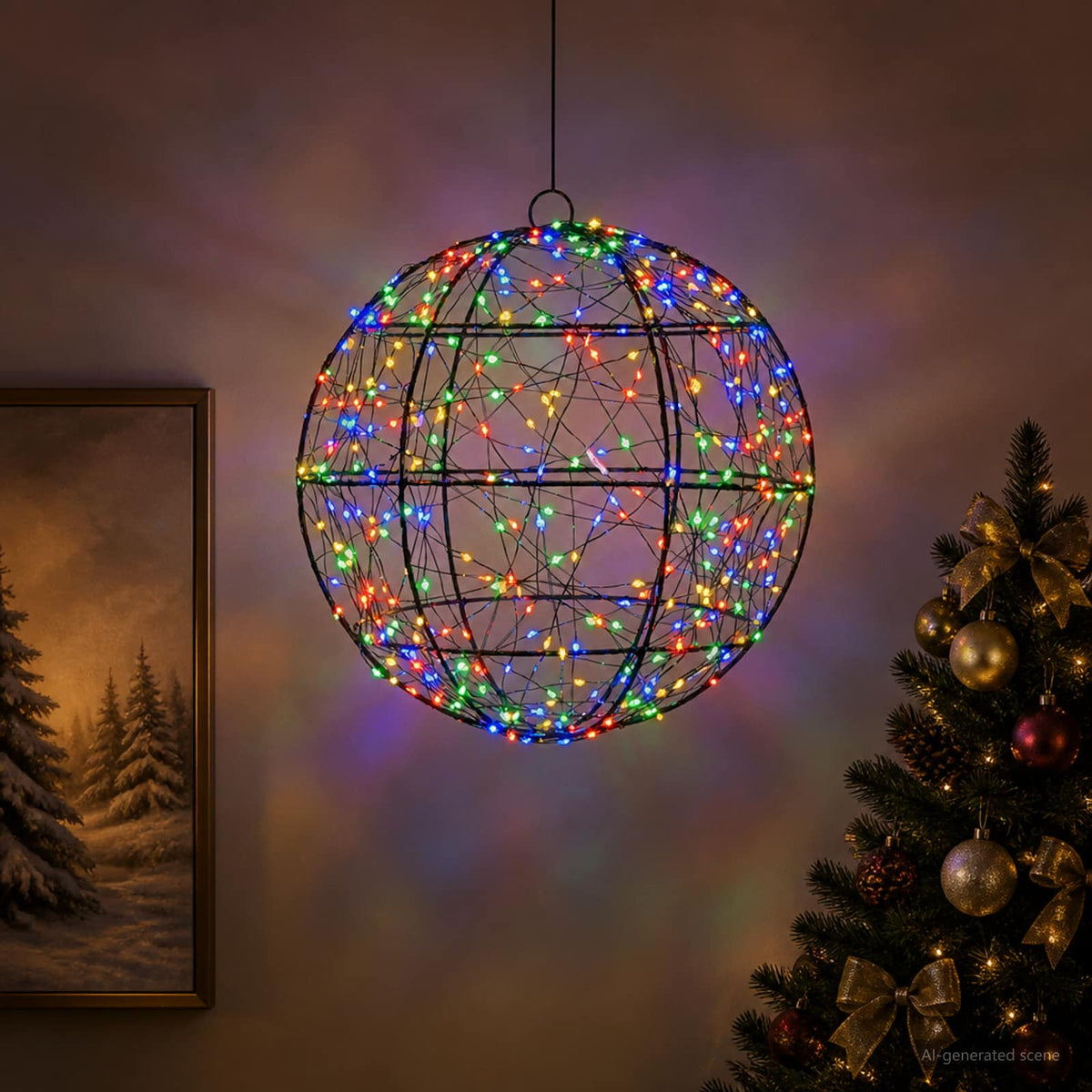 Christmas Finial Light 300 LEDs Multicolour Diameter 30 x 32 cm
