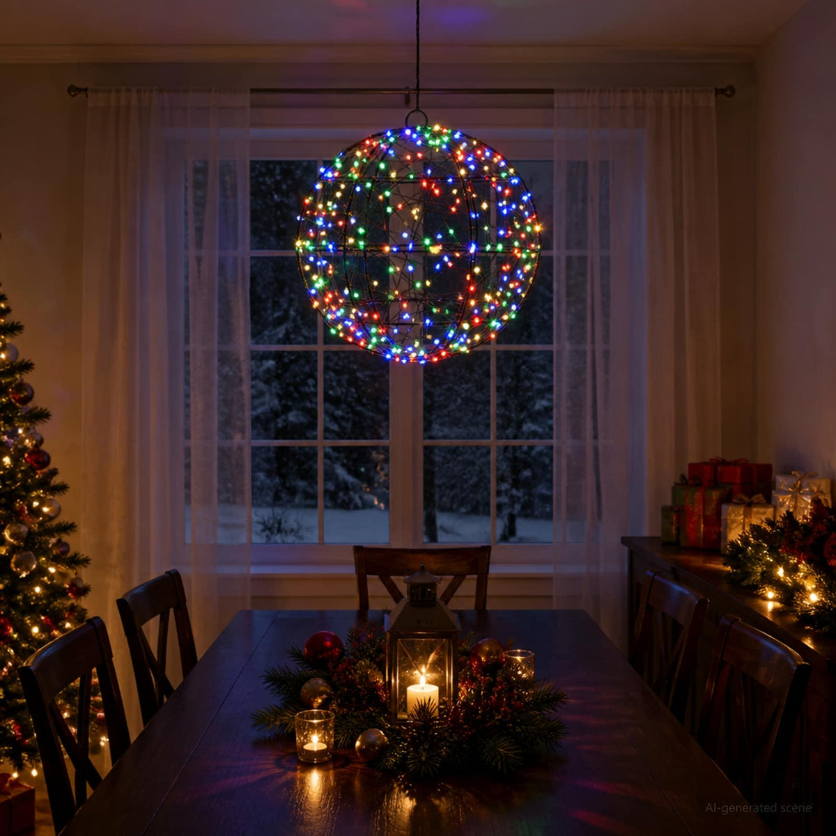 Christmas Finial Light 300 LEDs Multicolour Diameter 30 x 32 cm