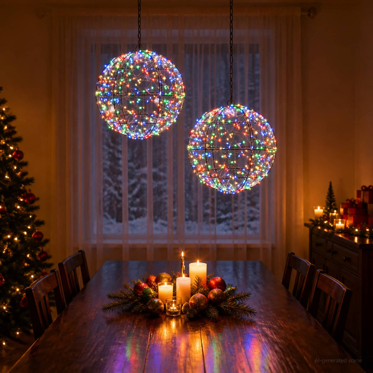 Christmas Finial Light 2 pcs 600 LEDs Multicolour