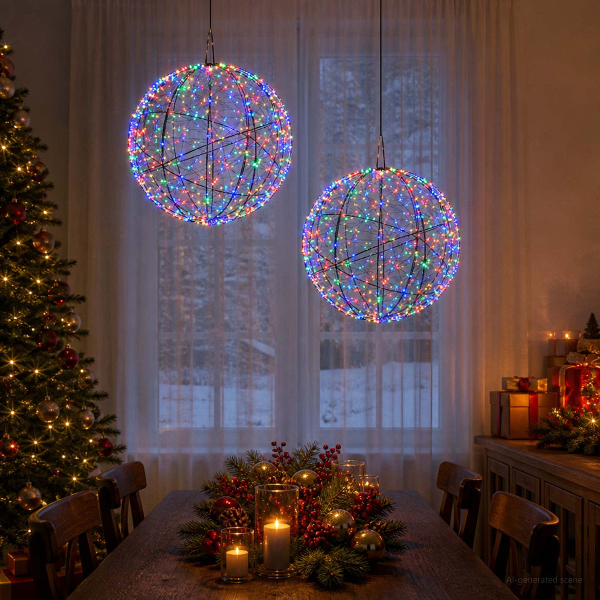 Christmas Finial Light 2 pcs 1500 LEDs Multicolour